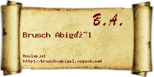 Brusch Abigél névjegykártya
